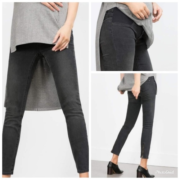 Zara Slim Fit Ankle Zip Maternity Jeans 